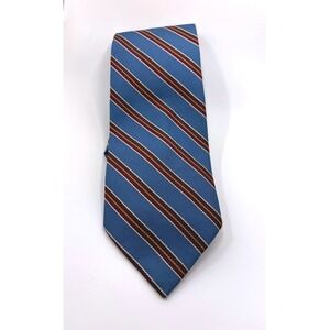 Brooks Brothers 346 Tie 100% Silk Blue Brown Gold Repp Stripe Made in USA tie